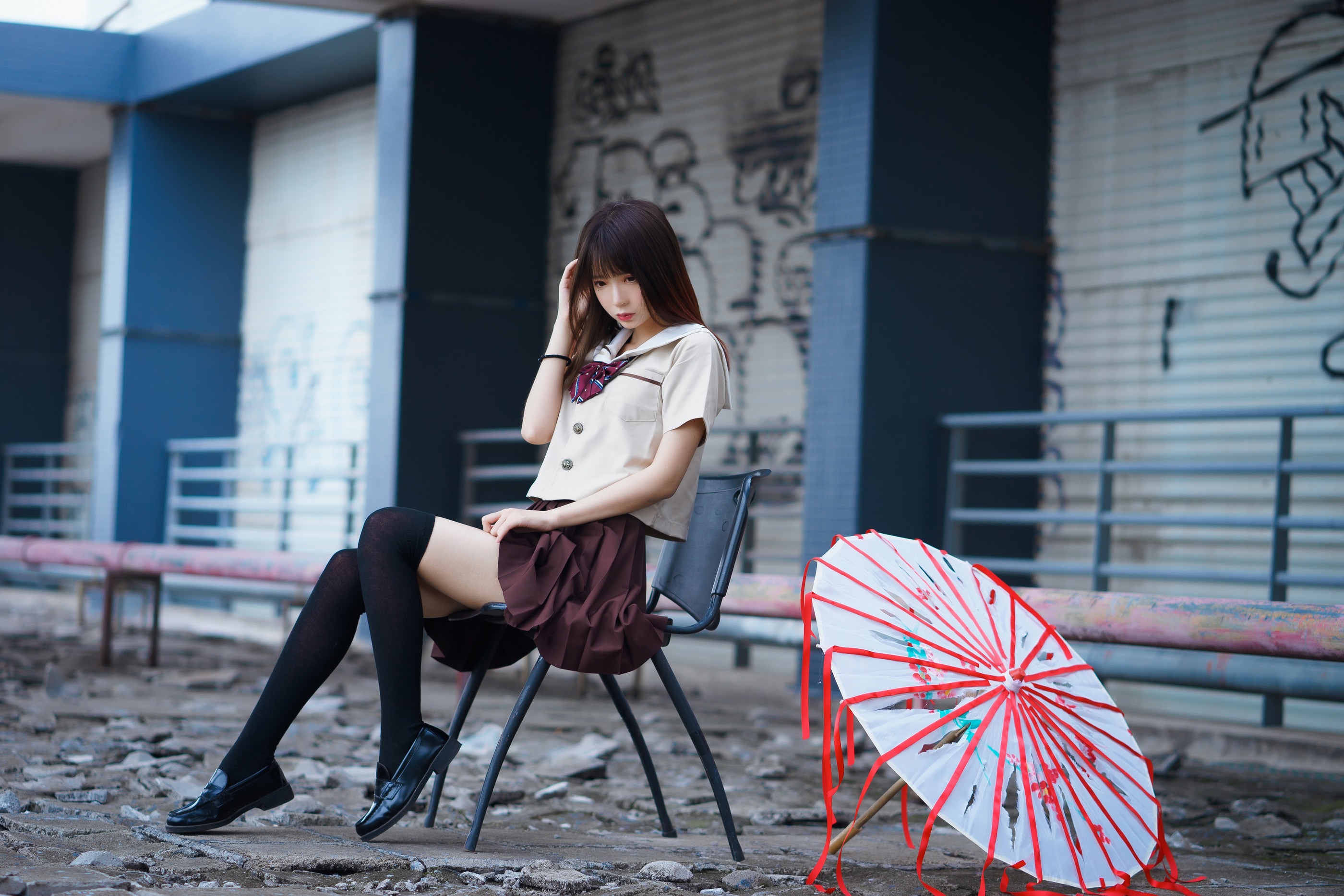 图片[1]-疯猫ss – NO.009 丝袜狂想曲（伞） [42P]-XikXak